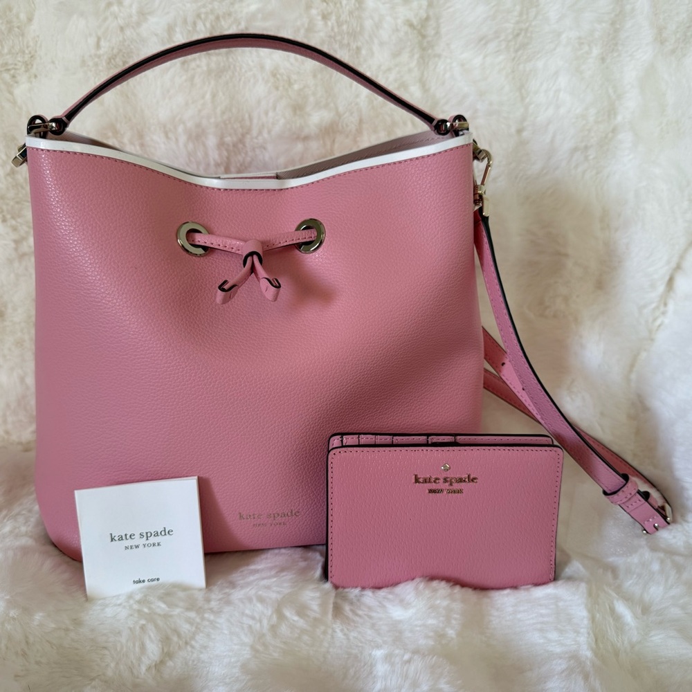 Kate Spade Pink Pebbled Shoulder Bag and Wallet